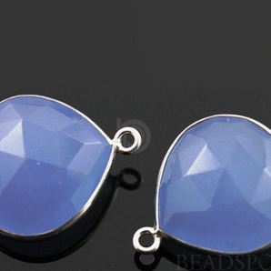 Blue Chalcedony Heart Bezel Drop, (SSBZ8007) - Beadspoint