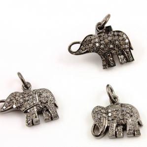 Pave Diamond Elephant Pendant, (DCH-91) - Beadspoint