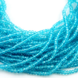 Blue Topaz Faceted Rondelle Beads, (TPZB/FRNDL/3 ) - Beadspoint