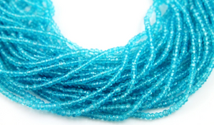 Blue Topaz Faceted Rondelle Beads, (TPZB/FRNDL/3 ) - Beadspoint
