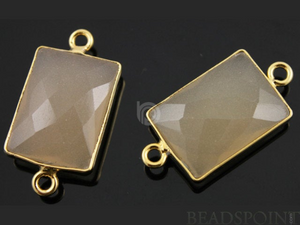 Natural Sand  Faceted Chicklet Connector (BZC7450) - Beadspoint