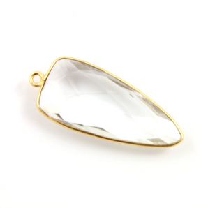 Crystal Faceted Arrowhead Single Bail Bezel, (BZC9050/CRST) - Beadspoint