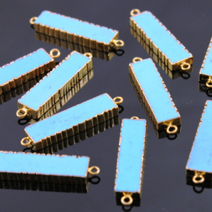 Turquoise Jagged Rectangle Connector,(BZC-9089-TRQ) - Beadspoint