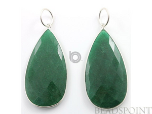 Dyed Emerald Faceted Pear Bezel,(SSBZC7330) - Beadspoint