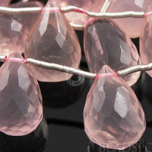 Rose Quartz Medium Faceted Tear Drop,  (RQ8x12TEAR) - Beadspoint