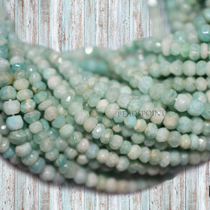 Amazonite Faceted Roundel Beads, (AMZ4450RNDL) - Beadspoint