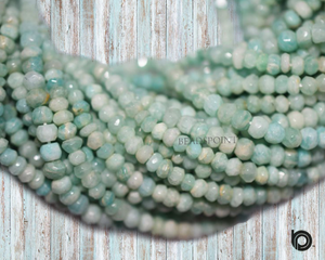 Amazonite Faceted Roundel Beads, (AMZ4450RNDL) - Beadspoint