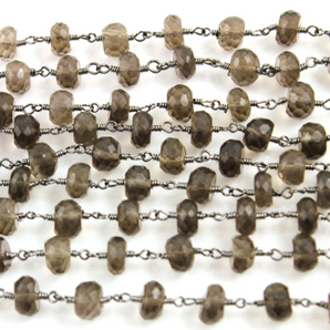 Smokey Topaz Wire Wrapped Rosary, (RS-STZ-174) - Beadspoint