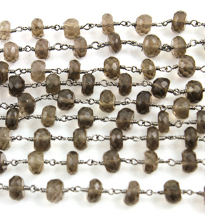 Smokey Topaz Wire Wrapped Rosary, (RS-STZ-174) - Beadspoint