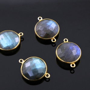 Labradorite Faceted Bezel Connector, (LABZC1021) - Beadspoint