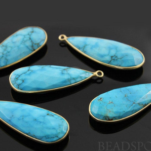 Turquoish Faceted Pear Shape Bezel, (BZC8009) - Beadspoint