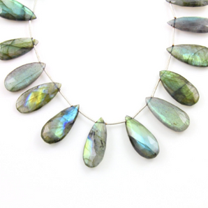 Labradorite Faceted Pear Gemstone (LAB27x13PR) - Beadspoint