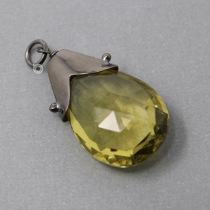 Lemon Topaz Gem Drop in Sterling Silver, (GBD-028) - Beadspoint