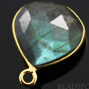 Labradorite Faceted Bezel Heart, (LBZC002) - Beadspoint