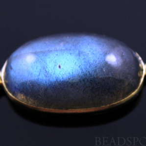 Labradorite Smooth  Oval Connector, (LABOV001-G) - Beadspoint