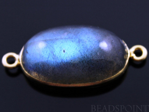 Labradorite Smooth  Oval Connector, (LABOV001-G) - Beadspoint