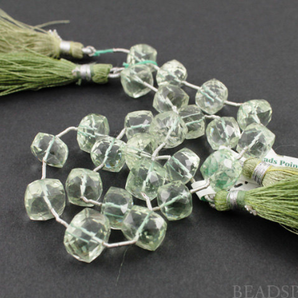 Green Amethyst Micro Faceted Cube Beads, (GAMsmcube) - Beadspoint