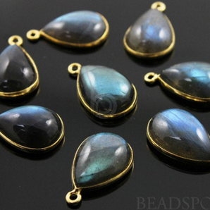 Labradorite Faceted Pear Drops Bezel, (LABPR001-D) - Beadspoint