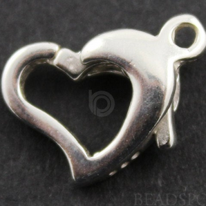 Sterling Silver Heart Shape Clasp w/ Ring, (SS/860) - Beadspoint