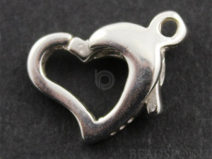 Sterling Silver Heart Shape Clasp w/ Ring, (SS/860) - Beadspoint