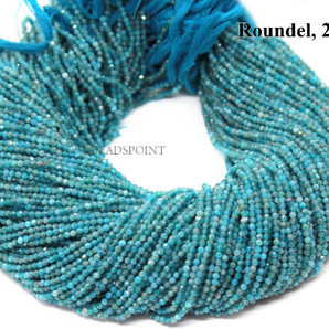 Apatite Roundel Micro Faceted Rondelle Beads, (APAT-2RNDL) - Beadspoint