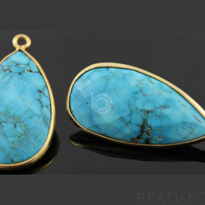 Turquoise Faceted Pear Bezel, (BZC7103) - Beadspoint