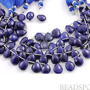 Sapphire Faceted Pear Drops, 4 Pieces ,(4DSP10x13FPEAR) - Beadspoint