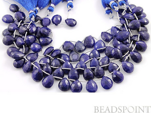 Sapphire Faceted Pear Drops, 4 Pieces ,(4DSP10x13FPEAR) - Beadspoint