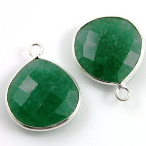 Dyed Emerald Faceted Heart Shape Bezel, (BZCT4005-B) - Beadspoint