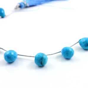 BlueTurquoise Faceted Tear Gemstone Drops, (TQB/TRD/5x9-6x10) - Beadspoint