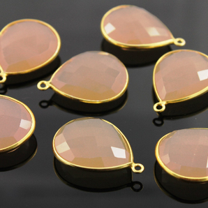 Sand Chalcedony Faceted Pear Bezel,(BZC3060) - Beadspoint