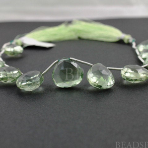 Sage Green Amethyst Faceted Heart Drops, (4GAM14x14-15x15HRT) - Beadspoint