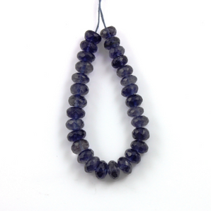 Iolite Faceted Rondelle Beads, 6 Inch long (IOL/FRNDL/5-7MM) - Beadspoint