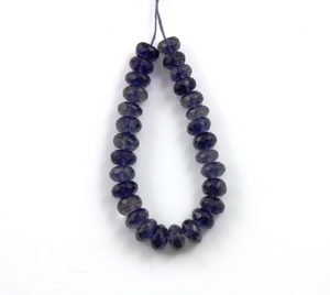 Iolite Faceted Rondelle Beads, 6 Inch long (IOL/FRNDL/5-7MM) - Beadspoint