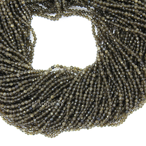 Cats Eye Micro Faceted Rondelle Beads (CTSEYE-2.5FRNDL) - Beadspoint