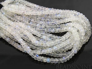 Rainbow Moonstone Micro Faceted Roundels, (MNS6FRNDL) - Beadspoint