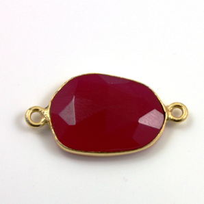 Fuchsia Chalcedony Faceted Pear Connector, (CHAL/FCHA/9x12) - Beadspoint