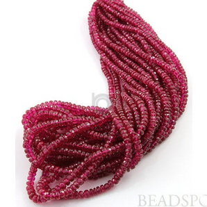 Red Spinel Faceted Rondelle Beads, (RSP3.5-5Frndl) - Beadspoint