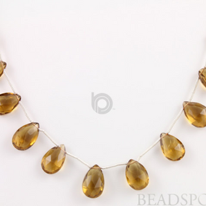 Brazilian Whiskey Topaz Faceted Pear Drops, (WTZ9x12PEAR) - Beadspoint