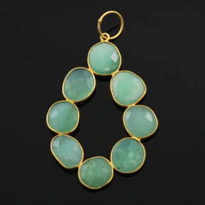 Australian Chrysoprase Fancy Long Bezel,  (CHRYPNDT02) - Beadspoint