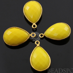 Yellow Turquoise Faceted Baby Pears Bezel, (BZC7561) - Beadspoint