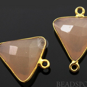 Sand Chalcedony Faceted Triangle Connector, (BZC7585) - Beadspoint