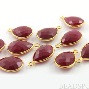 Red Onyx Faceted Pear Bezel, (BZC7566) - Beadspoint