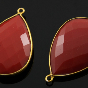 Red Onyx Pear Shape Bezel, (BZC7323) - Beadspoint