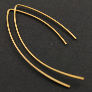 Gold Vermeil Long V shape Ear Wire ,VM/725/B) - Beadspoint