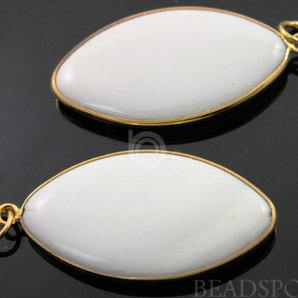 White Onyx Faceted Marquise Bezel, (WNX001) - Beadspoint