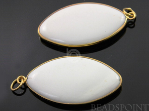 White Onyx Faceted Marquise Bezel, (WNX001) - Beadspoint