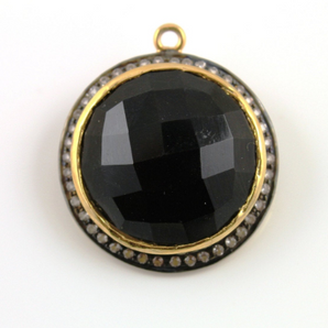 Black Onyx w/ White Sapphire, (BNX/WTZ/20) - Beadspoint