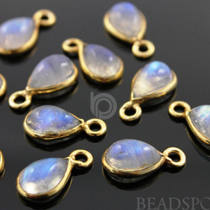 Rainbow Moonstone Faceted Baby Pear Bezel, (RNM7x14) - Beadspoint