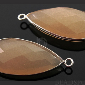 Sand Chalcedony Faceted Pear Bezel (SSBZC7056) - Beadspoint